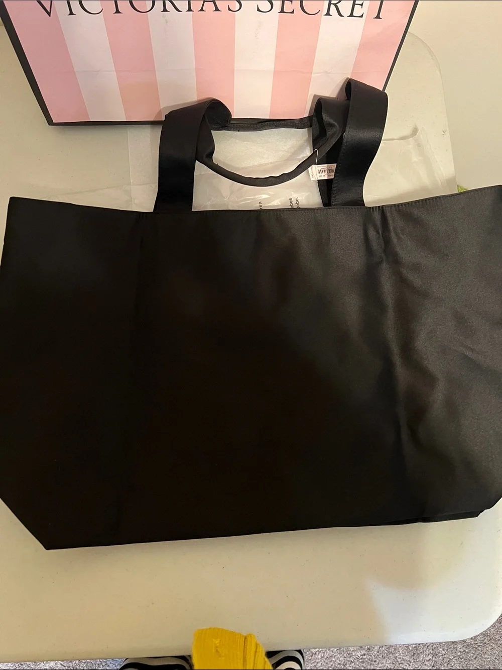 Victoria's Secret Black Tote with Gold Studded Wing Logo